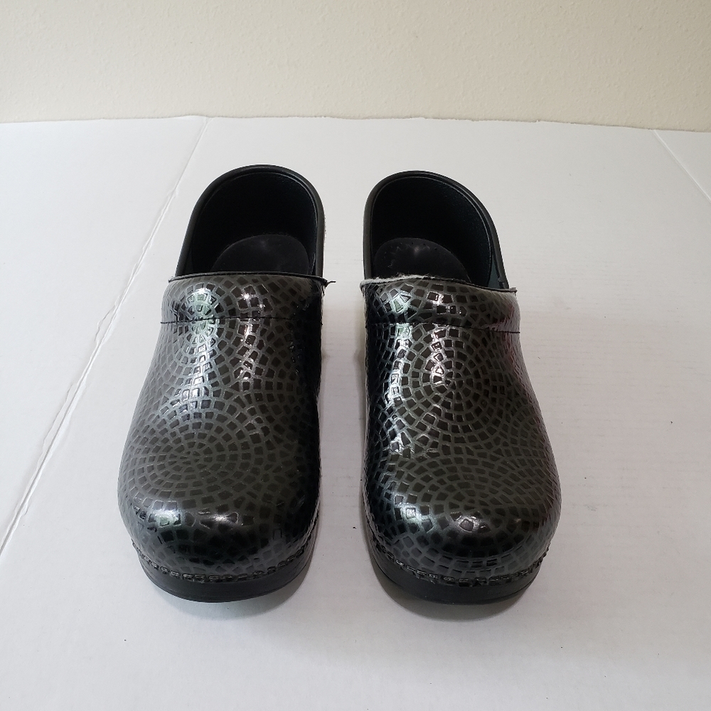 Dansko Colorful Print Texture Glossed Leather Sli… - image 7